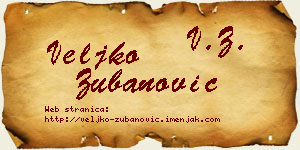 Veljko Zubanović vizit kartica